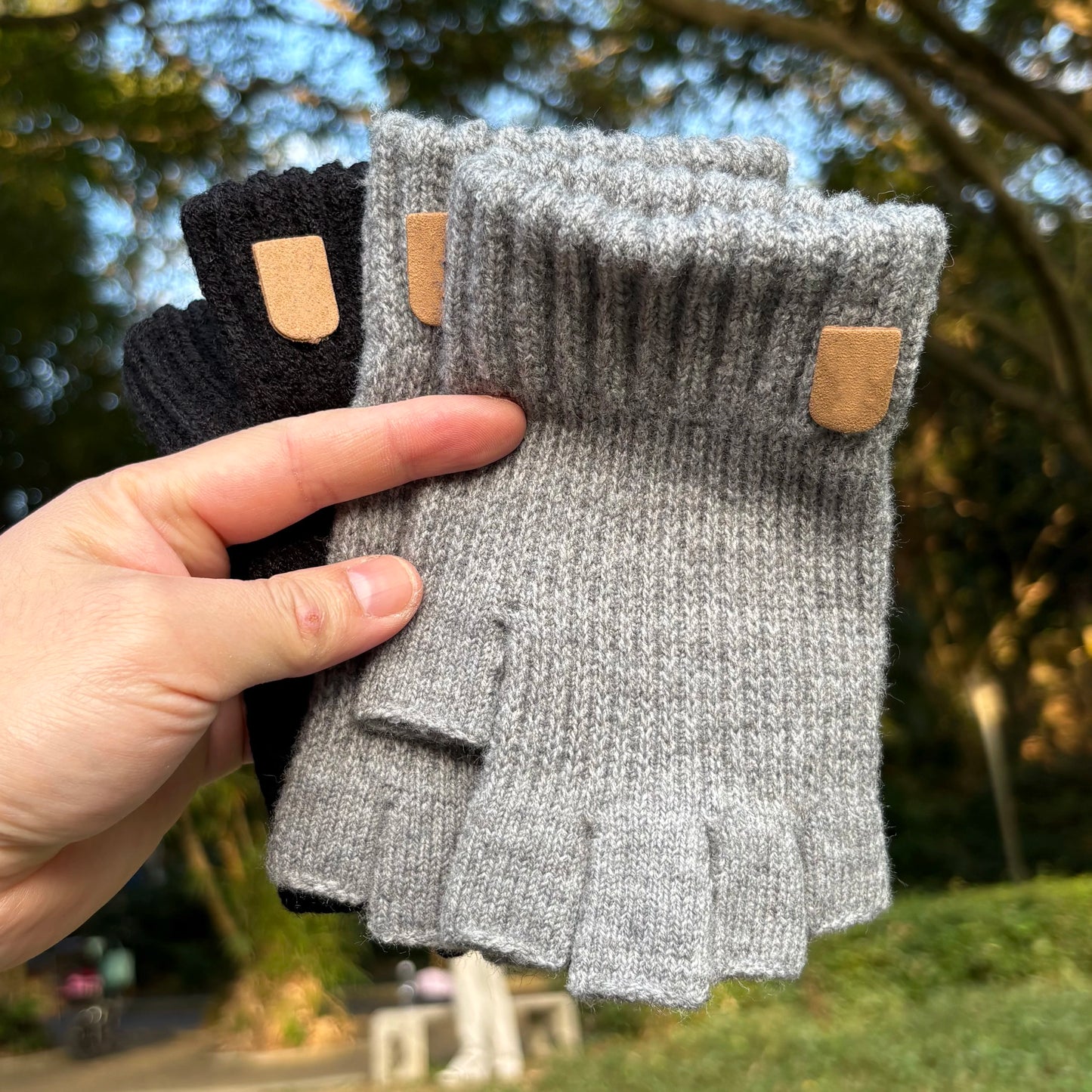Thick Winter Elastic Knitted Fingerless Glove