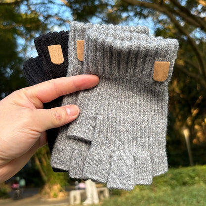 Thick Winter Elastic Knitted Fingerless Glove