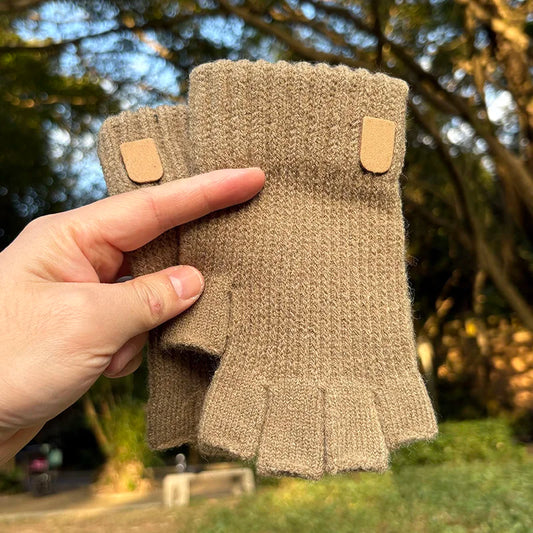 Thick Winter Elastic Knitted Fingerless Glove