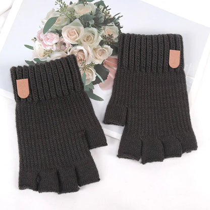 Thick Winter Elastic Knitted Fingerless Glove