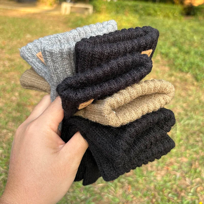 Thick Winter Elastic Knitted Fingerless Glove