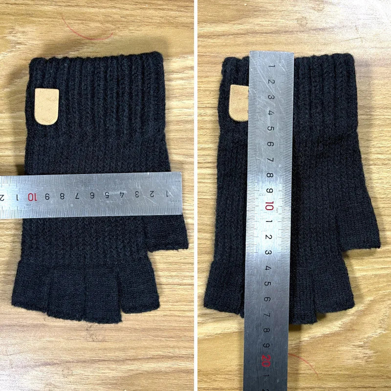 Thick Winter Elastic Knitted Fingerless Glove